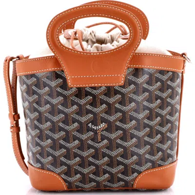 Pre-owned Goyard  Goyard Beluga Bag Coated Canvas Mini In Brown