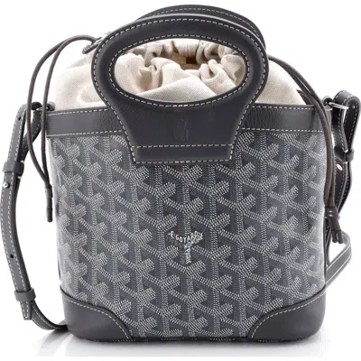 Pre-owned Goyard  Goyard Beluga Bag Coated Canvas Mini In Gray