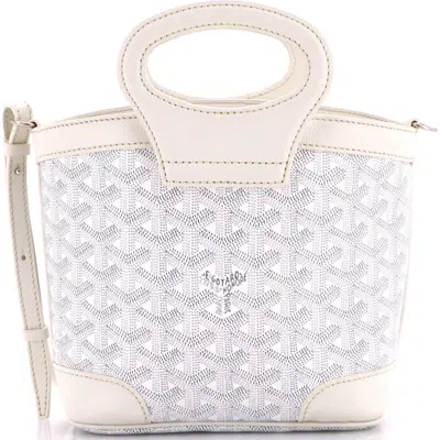 Pre-owned Goyard  Goyard Beluga Bag Coated Canvas Mini In White