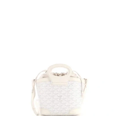 Pre-owned Goyard  Goyard Beluga Bag Coated Canvas Mini In White