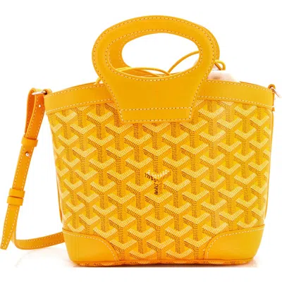 Pre-owned Goyard  Goyard Beluga Bag Coated Canvas Mini In Yellow
