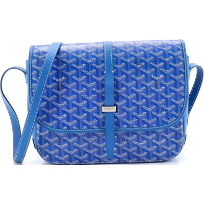 Pre-owned Goyard  Goyard Belvedere Ii Messenger Bag Coated Canvas Mm In Blue