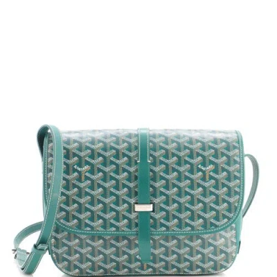 Pre-owned Goyard  Goyard Belvedere Ii Messenger Bag Coated Canvas Mm In Green