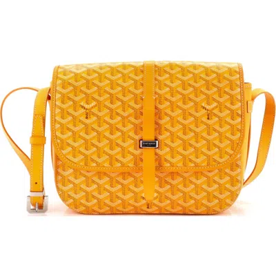 Pre-owned Goyard  Goyard Belvedere Ii Messenger Bag Coated Canvas Mm In Yellow