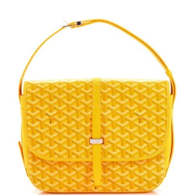 Pre-owned Goyard  Goyard Belvedere Ii Messenger Bag Coated Canvas Mm In Yellow