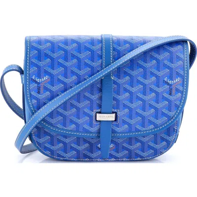 Pre-owned Goyard  Goyard Belvedere Ii Messenger Bag Coated Canvas Pm In Blue