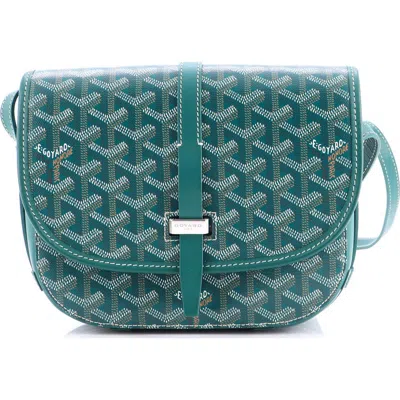 Pre-owned Goyard  Goyard Belvedere Ii Messenger Bag Coated Canvas Pm In Green