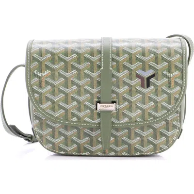 Pre-owned Goyard  Goyard Belvedere Ii Messenger Bag Coated Canvas Pm In Green