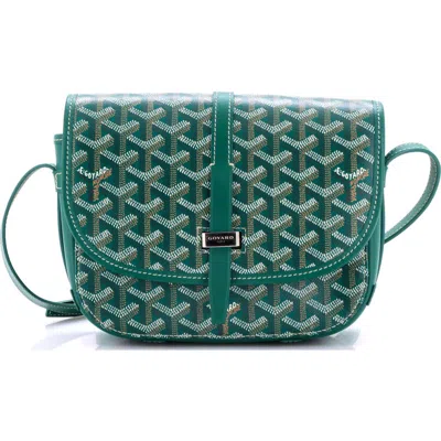 Pre-owned Goyard  Goyard Belvedere Ii Messenger Bag Coated Canvas Pm In Green