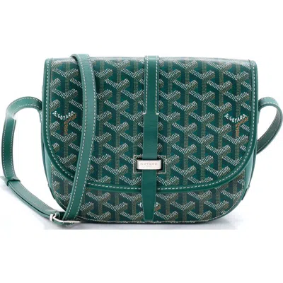 Pre-owned Goyard  Goyard Belvedere Ii Messenger Bag Coated Canvas Pm In Green
