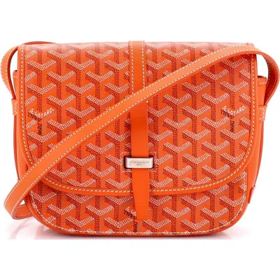 Pre-owned Goyard  Goyard Belvedere Ii Messenger Bag Coated Canvas Pm In Orange