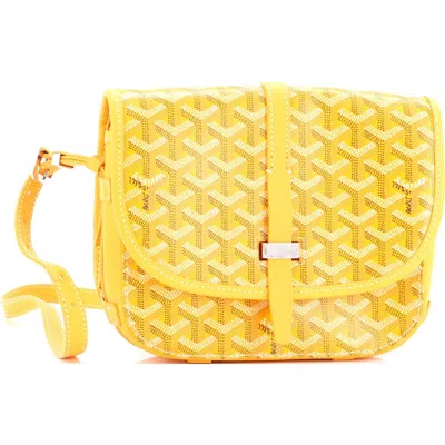 Pre-owned Goyard  Goyard Belvedere Ii Messenger Bag Coated Canvas Pm In Yellow