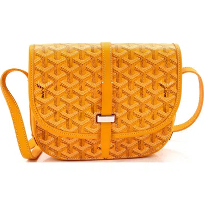 Pre-owned Goyard  Goyard Belvedere Ii Messenger Bag Coated Canvas Pm In Yellow