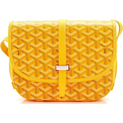 Pre-owned Goyard  Goyard Belvedere Ii Messenger Bag Coated Canvas Pm In Yellow