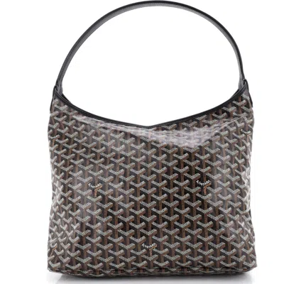 Pre-owned Goyard  Goyard Boheme Hobo Coated Canvas In Black