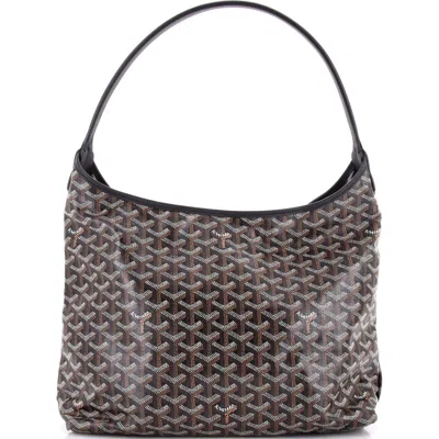 Pre-owned Goyard  Goyard Boheme Hobo Coated Canvas In Black