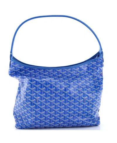 Pre-owned Pre-owned Goyard  Goyard Boheme Hobo Coated Canvas In Blue