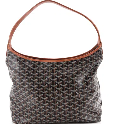 Pre-owned Goyard  Goyard Boheme Hobo Coated Canvas In Blue