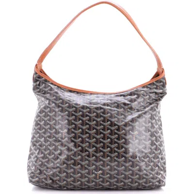 Pre-owned Goyard  Goyard Boheme Hobo Coated Canvas In Brown