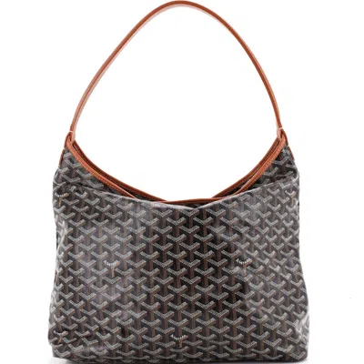 Pre-owned Goyard  Goyard Boheme Hobo Coated Canvas In Brown