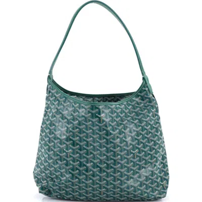 Pre-owned Goyard  Goyard Boheme Hobo Coated Canvas In Green