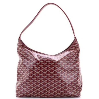 Pre-owned Goyard  Goyard Boheme Hobo Coated Canvas In Red