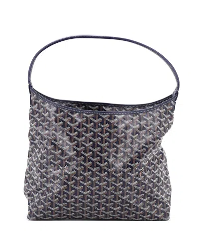 Pre-owned Pre-owned Goyard  Goyard Boheme Hobo Printed Coated Canvas In Blue