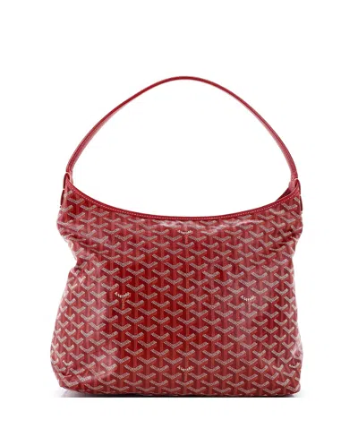 Pre-owned Pre-owned Goyard  Goyard Boheme Hobo Printed Coated Canvas In Red