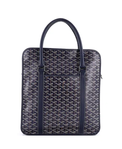 Pre-owned Pre-owned Goyard  Goyard Bourgogne Bag Coated Canvas In Blue