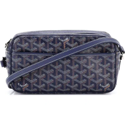 Pre-owned Goyard  Goyard Cap Vert Bag Coated Canvas In Blue