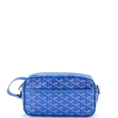 Pre-owned Goyard  Goyard Cap Vert Bag Coated Canvas In Blue