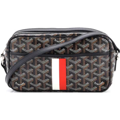 Pre-owned Pre-owned Goyard  Goyard Cap Vert Bag Printed Coated Canvas In Black