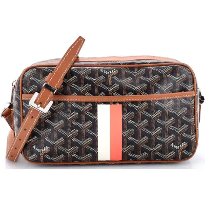 Pre-owned Pre-owned Goyard  Goyard Cap Vert Bag Printed Coated Canvas In Brown