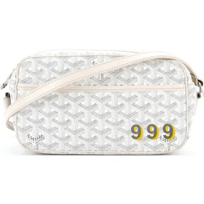 Pre-owned Goyard  Goyard Cap Vert Bag Printed Coated Canvas In White