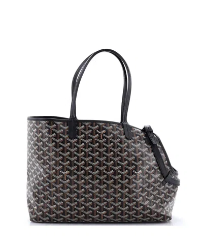 Pre-owned Pre-owned Goyard  Goyard Chien Gris Pet Carrier Tote Coated Canvas In Black