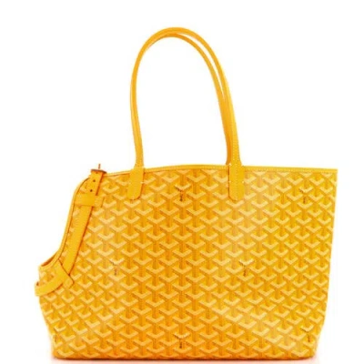 Pre-owned Goyard  Goyard Chien Gris Pet Carrier Tote Coated Canvas In Yellow