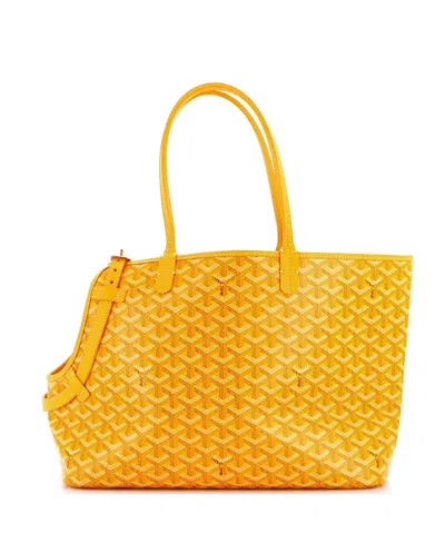 Pre-owned Pre-owned Goyard  Goyard Chien Gris Pet Carrier Tote Coated Canvas In Yellow