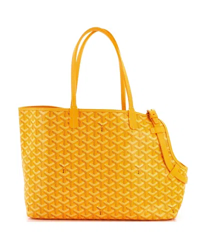 Pre-owned Pre-owned Goyard  Goyard Chien Gris Pet Carrier Tote Coated Canvas In Yellow