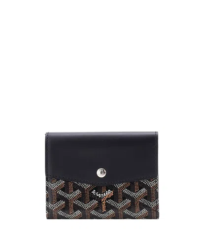 Pre-owned Pre-owned Goyard  Goyard Compact Saint Gabriel Wallet Coated Canvas And Leather In Black