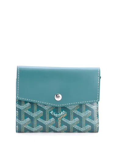 Pre-owned Pre-owned Goyard  Goyard Compact Saint Gabriel Wallet Coated Canvas And Leather In Green