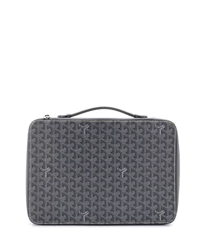 Pre-owned Pre-owned Goyard  Goyard Compagnon Universel A4 Bag Coated Canvas In Gray