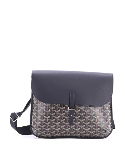 Pre-owned Pre-owned Goyard  Goyard Coursier Messenger Bag Coated Canvas And Leather In Black