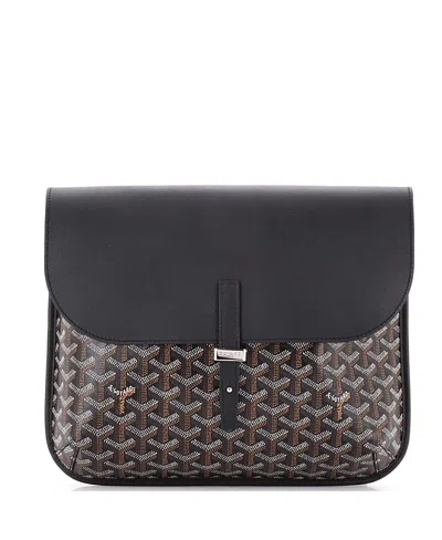 Pre-owned Pre-owned Goyard  Goyard Coursier Messenger Bag Coated Canvas And Leather In Black