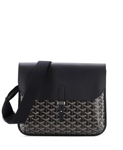 Pre-owned Pre-owned Goyard  Goyard Coursier Messenger Bag Coated Canvas And Leather In Black