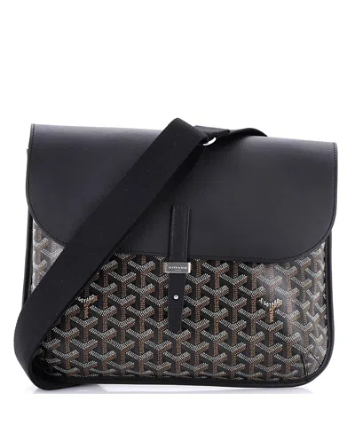 Pre-owned Pre-owned Goyard  Goyard Coursier Messenger Bag Coated Canvas And Leather In Black