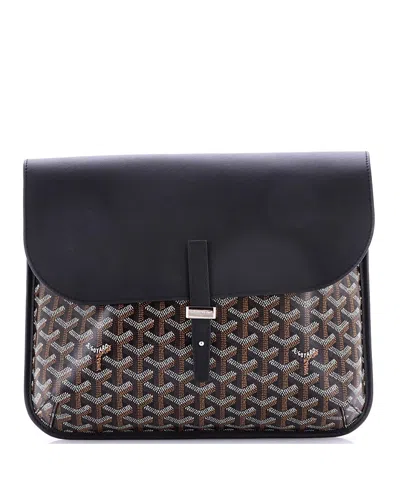 Pre-owned Pre-owned Goyard  Goyard Coursier Messenger Bag Coated Canvas And Leather In Black