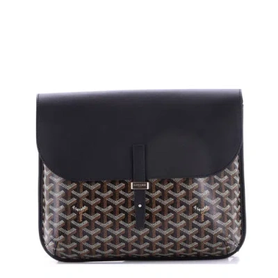 Pre-owned Goyard  Goyard Coursier Messenger Bag Coated Canvas And Leather In Multi