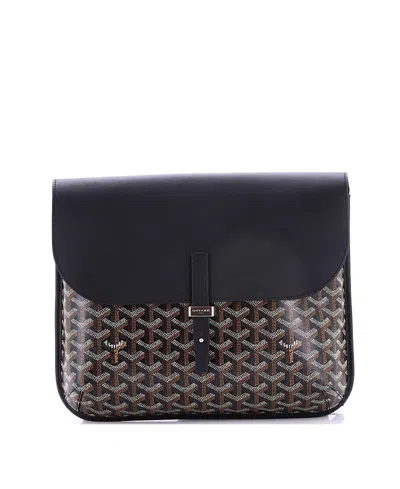 Pre-owned Pre-owned Goyard  Goyard Coursier Messenger Bag Coated Canvas And Leather In Black