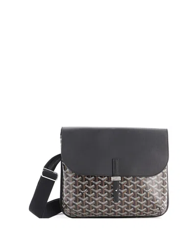 Pre-owned Pre-owned Goyard  Goyard Coursier Messenger Bag Coated Canvas And Leather In Black