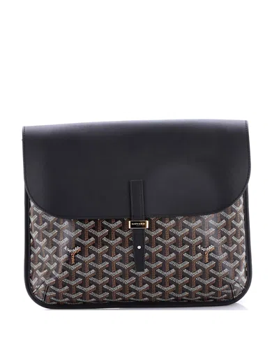 Pre-owned Pre-owned Goyard  Goyard Coursier Messenger Bag Coated Canvas And Leather In Black